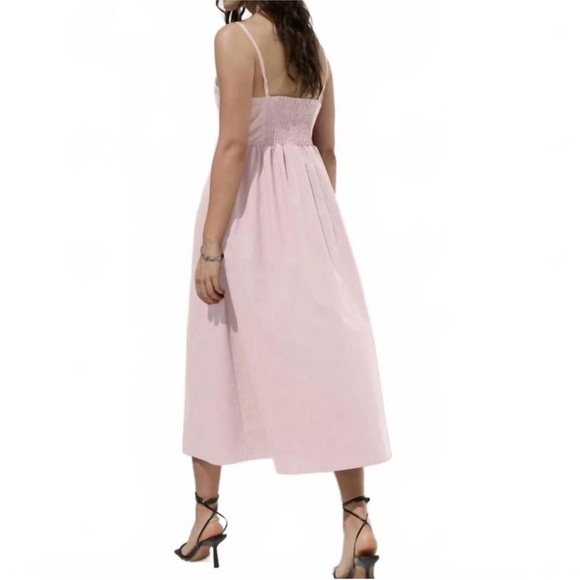 Deluc Padua Pink Poplin Maxi Dress | NWT | Bow Tie V-Neck | Size M - Picture 16 of 16